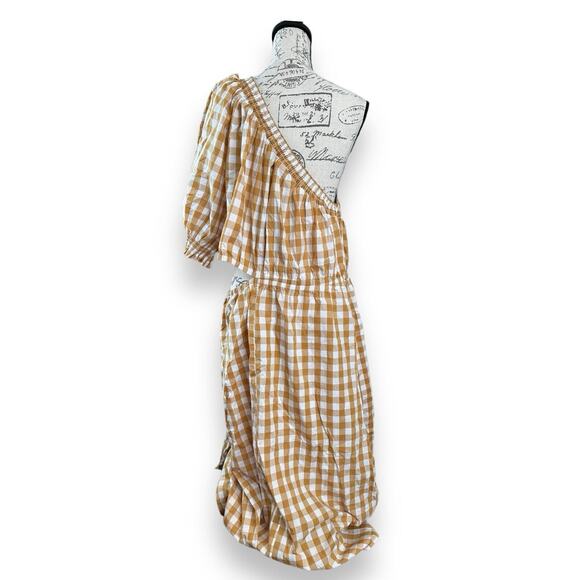 WhoWhatWear One Shoulder Gingham Midi Dress 2X - Picture 3 of 5